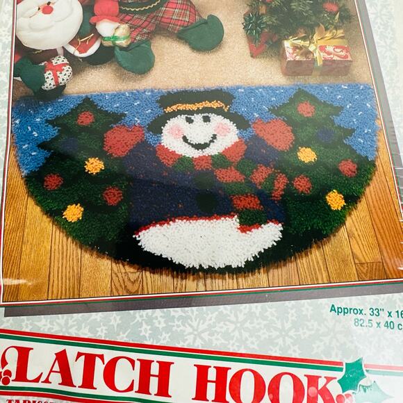Wonder Art Holiday Latch Hook Snowmen Vintage Christmas Rug Decoration Crafts - Picture 6 of 6